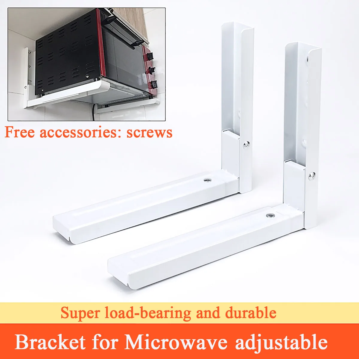 

2Pcs Bracket Of Microwave Oven Load-bearing Scalable Stretch Adjustable Microwave Shelf Rack Furniture Hardware Accessories