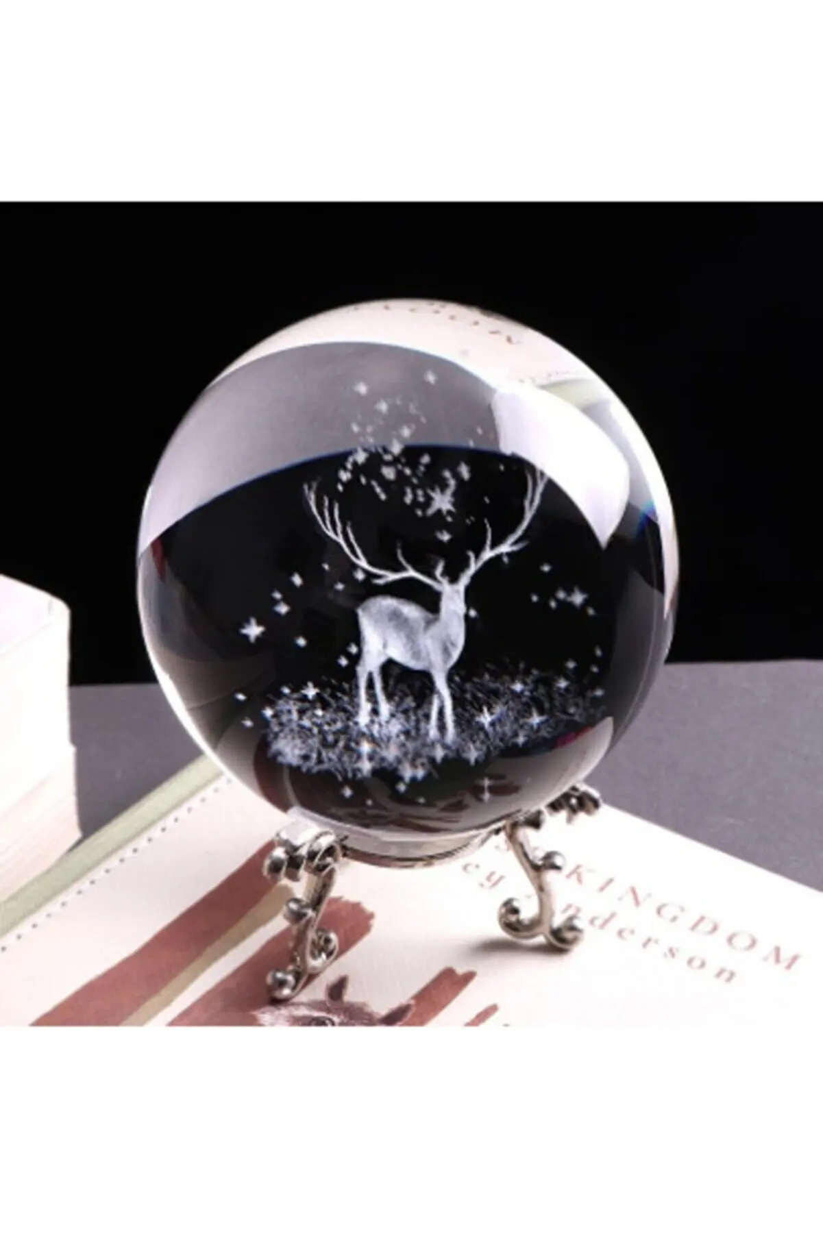 

3D Decorative Glass Globe Lighted Balls Deer Pattern Snow Globe Gift Products Trinket Sculpture Birthday Marriage Christmas