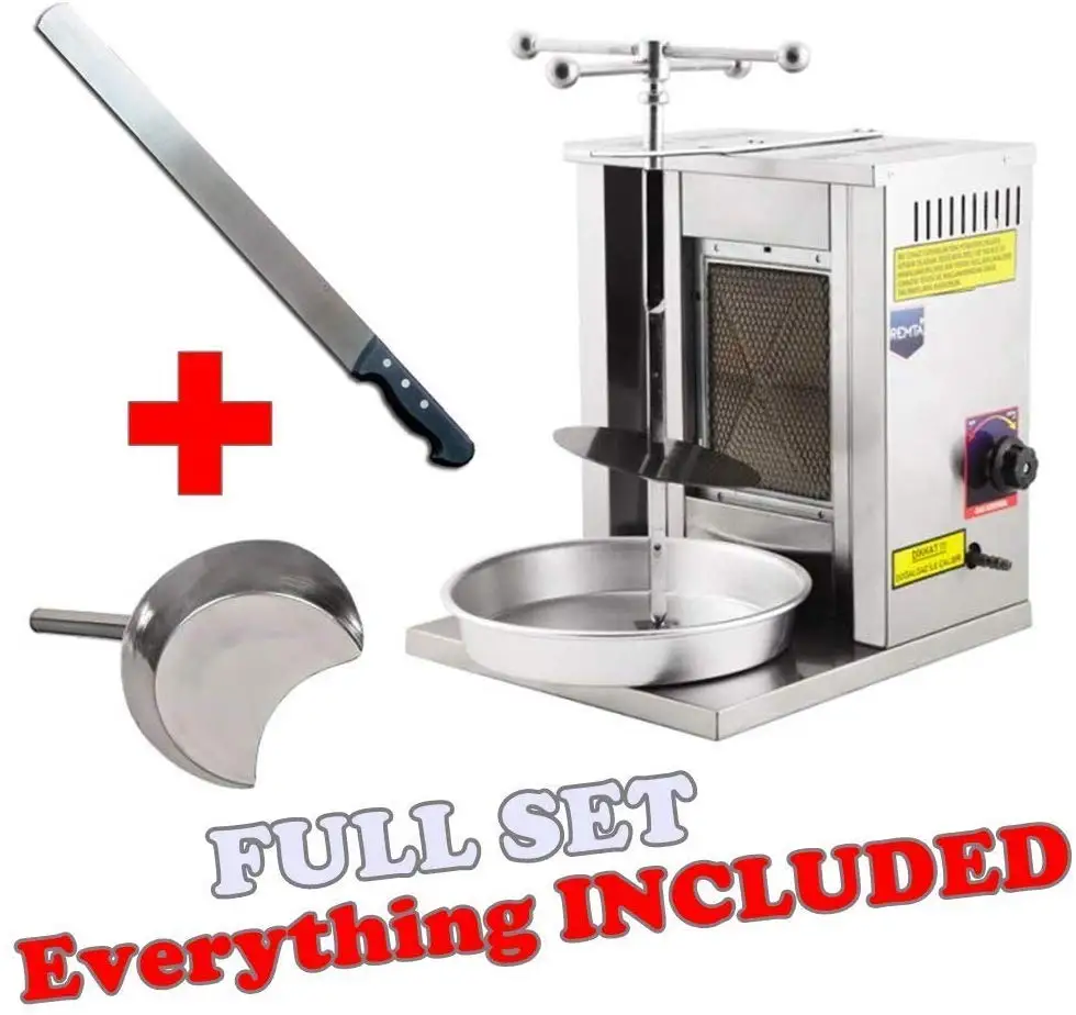 Mini Vertical Broiler Gyro Shawarma Machine Trompo Turkish Doner Kebab FULL SET Barbecue Roasters Rotisserie Ovens Gas