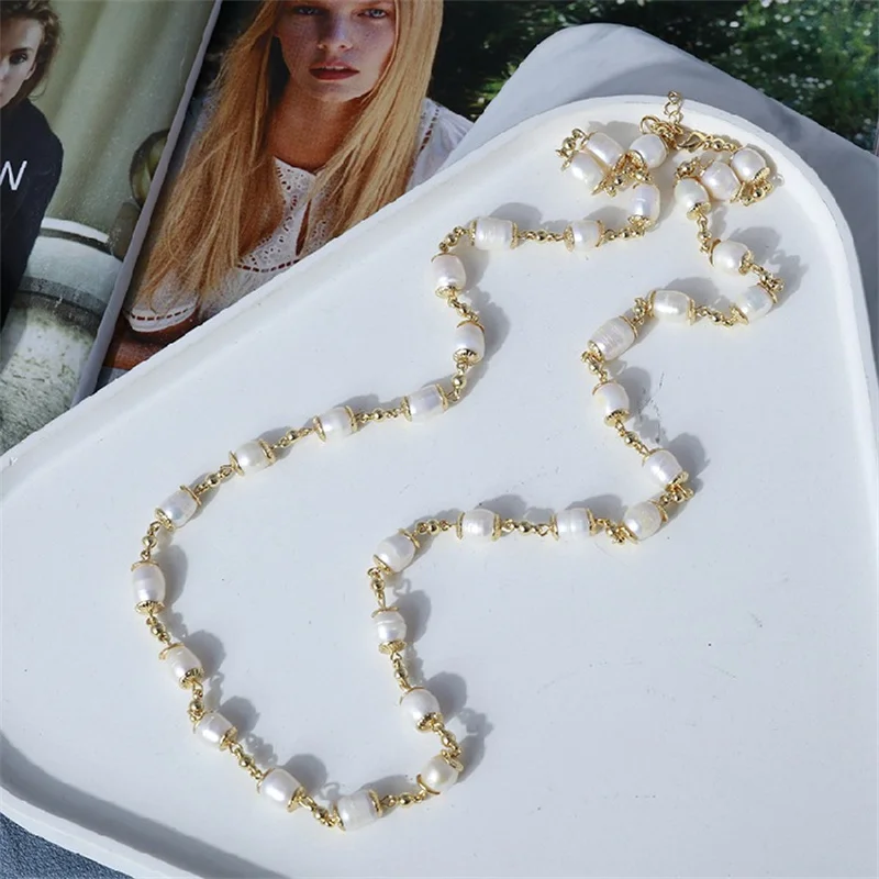 

Fashion Jewelry Wholesale Freshwater Pearls Multiple Pendants A Variety Of Ways To Wear Long Girls Necklace Sweater Chain