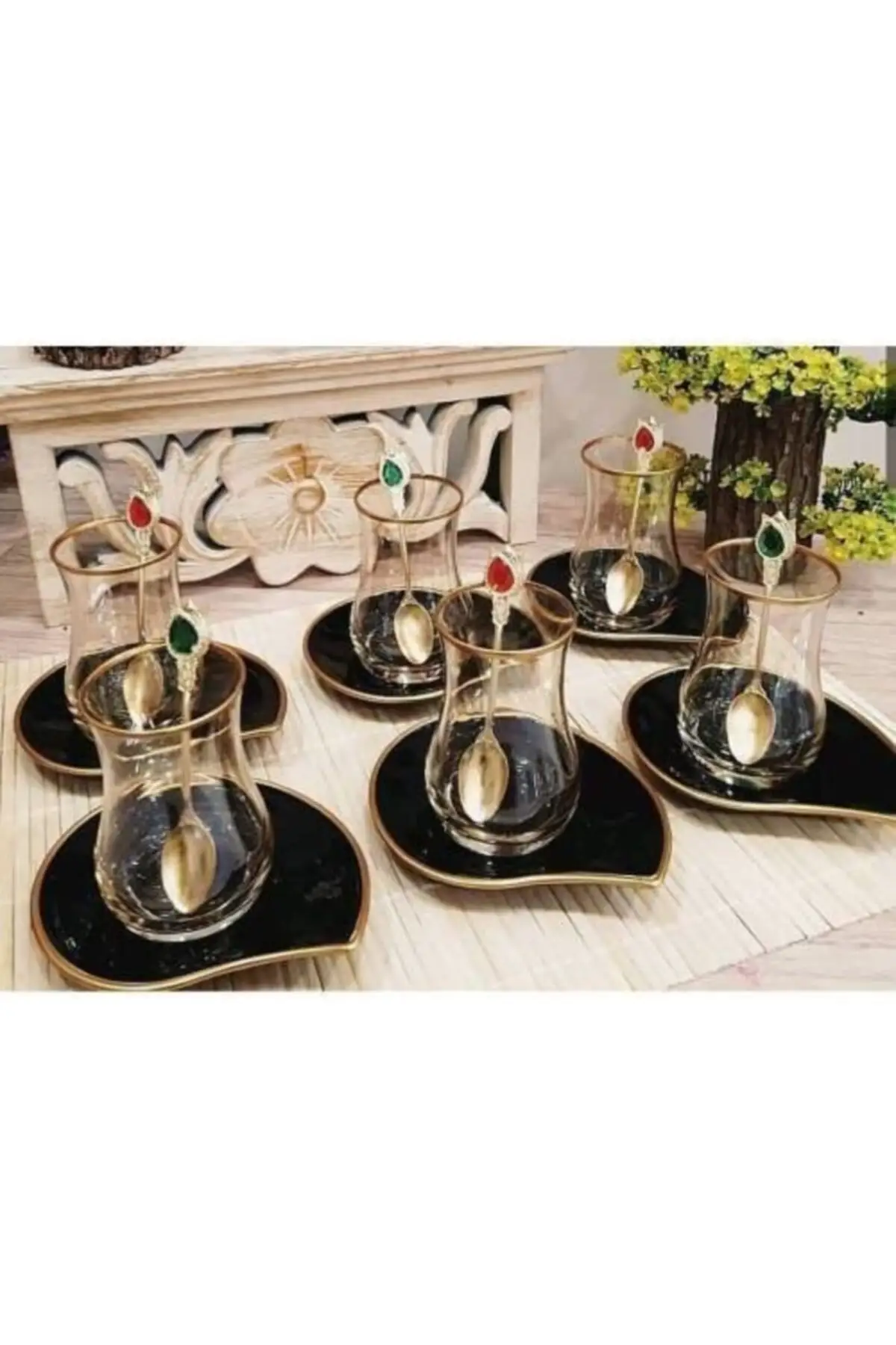 DOLBOVI LUX Black Gold Dish 12 Piece Cup Tea Saucer Tea Mug Set gifts Christmas home barista barista tools espresso coffee handmade bowl beautiful