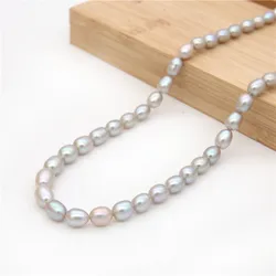 Natural Real Grey Cultured Fresh Water Pearl  Beads Oval 5-6mm Accessories Findings For Making Bracelet Necklace Earrings DIY