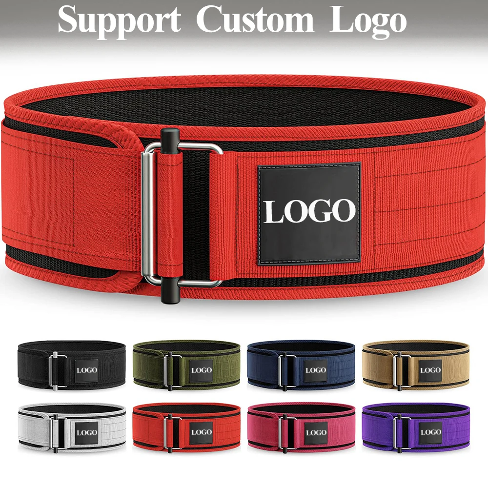 Quick Locking Weightlifting Belt Adjustable Nylon Gym Workout Belts for Men and Women Deadlifting Squatting Lifting Back Support