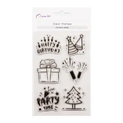 Creative Path Party Time Clear Silicone Stamps Self Inking Stamps For Cardmaking Journaling Scrapbooking Planner DIY Crafting