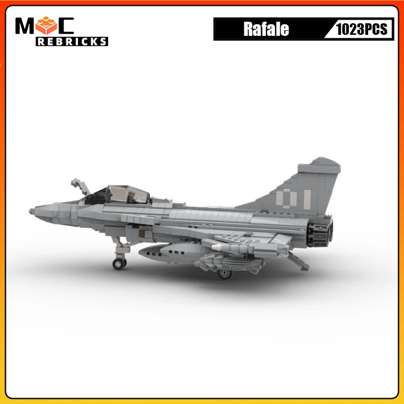 

MOC Building Blocks WW2 Military Series French Aerospace Forces Rafale B Jet Multipurpose Fighter Aircraft Bricks Toys Xmas Gift