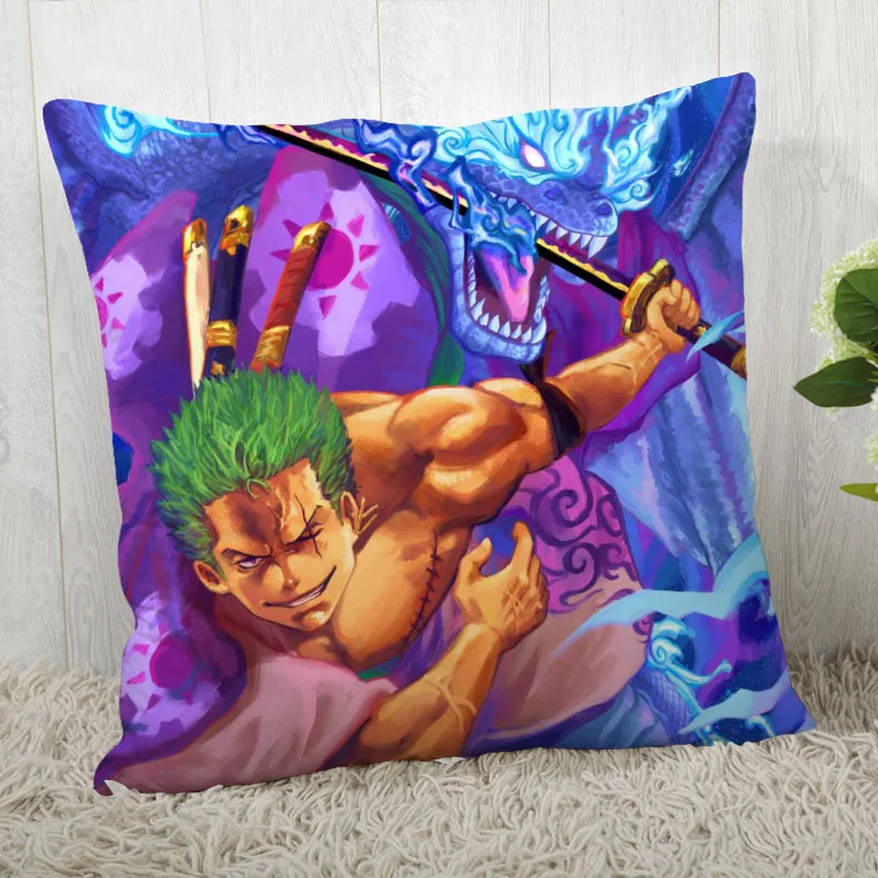 Pillow Cover Customize Zoro Anime Pillow Case Modern Home Decorative Pillowcase For Living Room 45X45cm,40X40cm