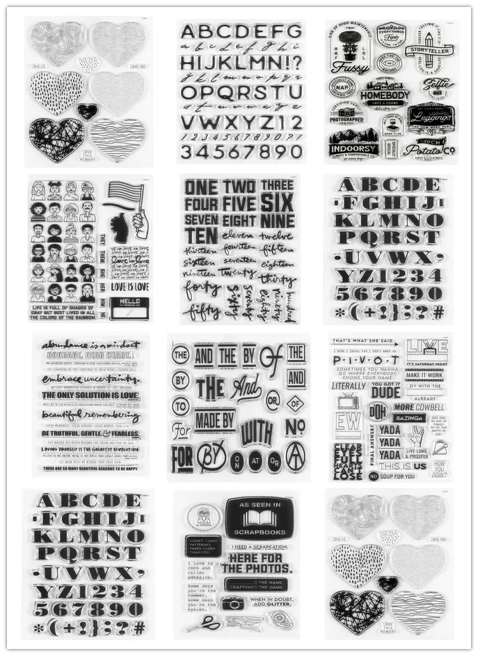 2022 News English Clear Stamp for Scrapbooking Transparent Silicone Rubber DIY Photo Album Decor  491