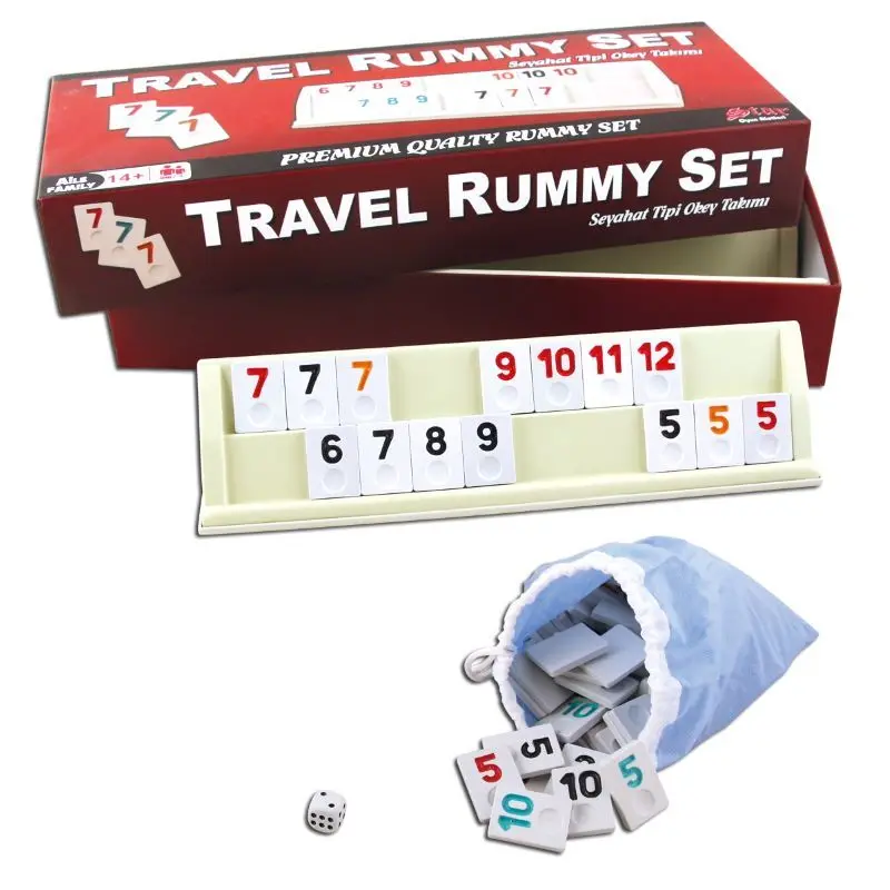 

TRAVEL Picnic Rummy Tile Game Set High Quality Plastic Rumicube Turkey Okey Israel Mahjong Rumikub Rumi Cube Party Gift Dice Hot