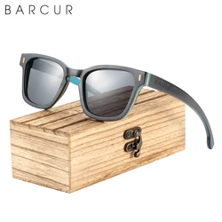 BARCUR Brand Design Wood Women Sunglasses Fashion Polarized Men Sun Glasses Wooden Frame UV400
