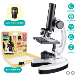 IQCREW by Amscope 120X – 1200X Kid’s 85+ Piece Premium Microscope, Color Camera and Interactive Kid’s Friendly Software Kit