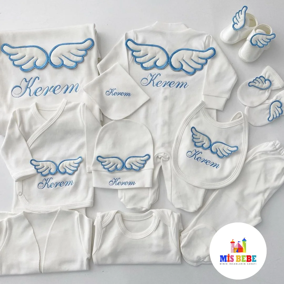 Personalized Baby Boy Girl Babies Newborn Clothing 11-pcs Hospital Outlet Custom Fabric Babies Healthy Safe Outfit Sets Dresses