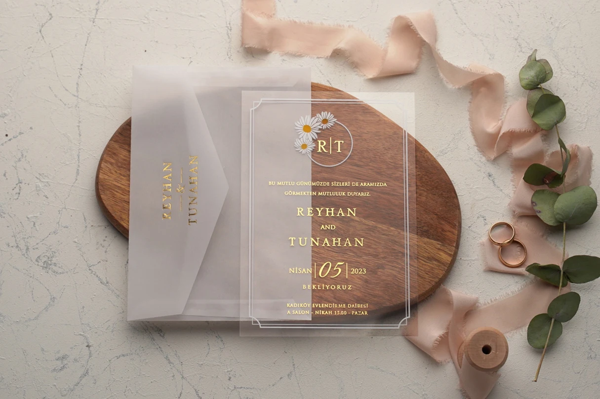 100pcs custom wedding marriage invitation transparent card