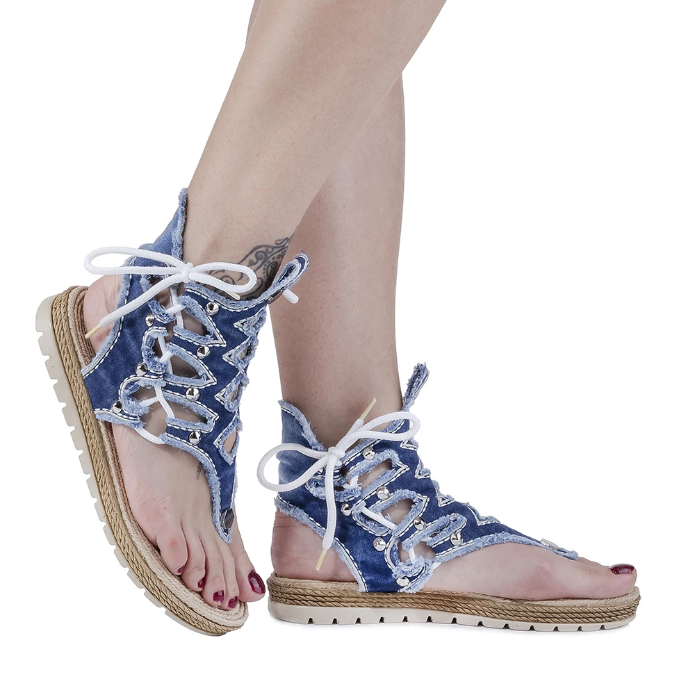 

Denim Fabric Sandal Shoes Handmade Women's Sports Shoes / H144 /denim sandals, denim sneakers, women's shoes, denim shoes, denim