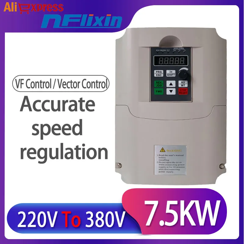 7.5KW 220V AC drive vector control inverter frequency inverter VFD variable frequency drive Factory Direct Sales