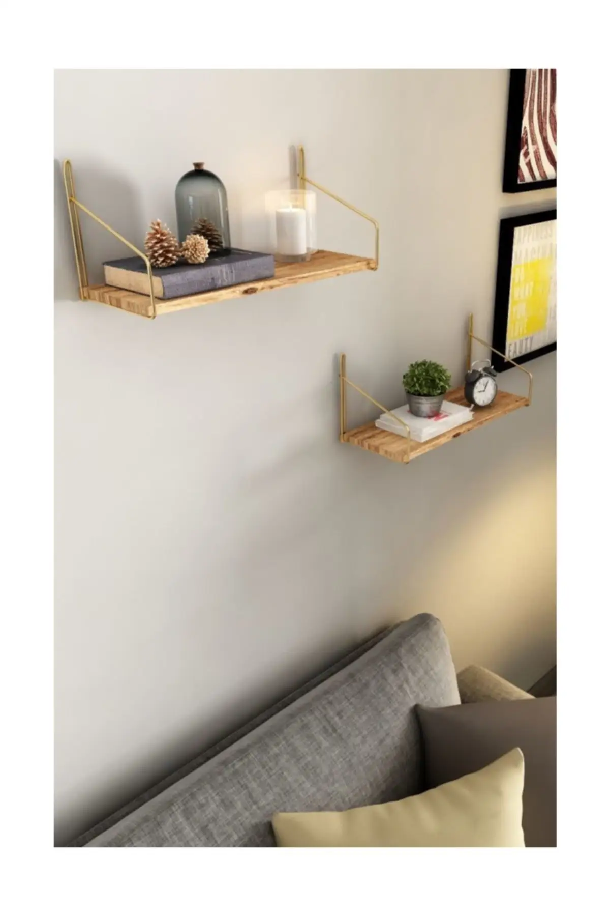 Kitchen Oversized, Children's Room Wall Shelf, Bathroom , Study Room , Bookcase Gold