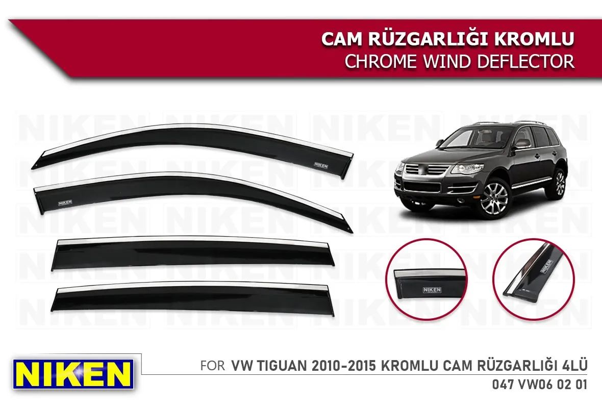 For VW TIGUAN 2010-2015 Chrome rain wind deflector sun visor curtains car windshield car accessory vehicle specific protection