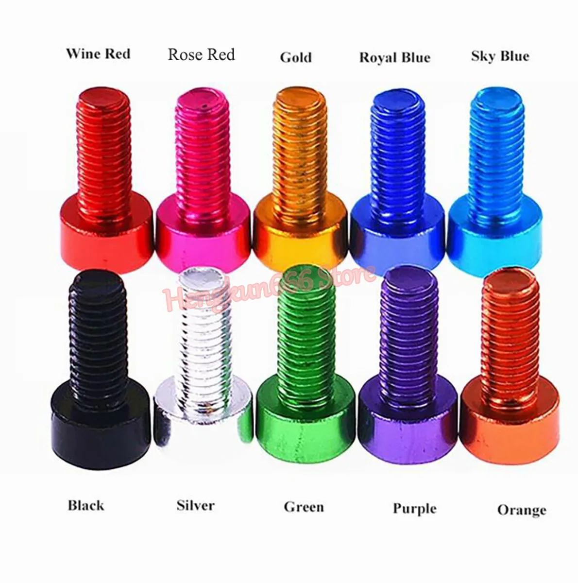 M3 M4 M5 M6อลูมิเนียม Hex Socket Head Cap สกรูไวน์แดง-Anodized อลูมิเนียม Allen สลักเกลียวสกรู DIN 912