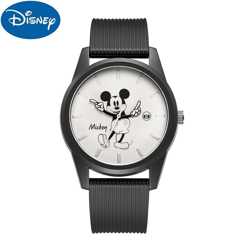 Disney-Reloj de pulsera de Mickey Mouse para niños, cronógrafo de cuarzo con esfera de dibujos animados, informal, luminoso, con fecha, Original