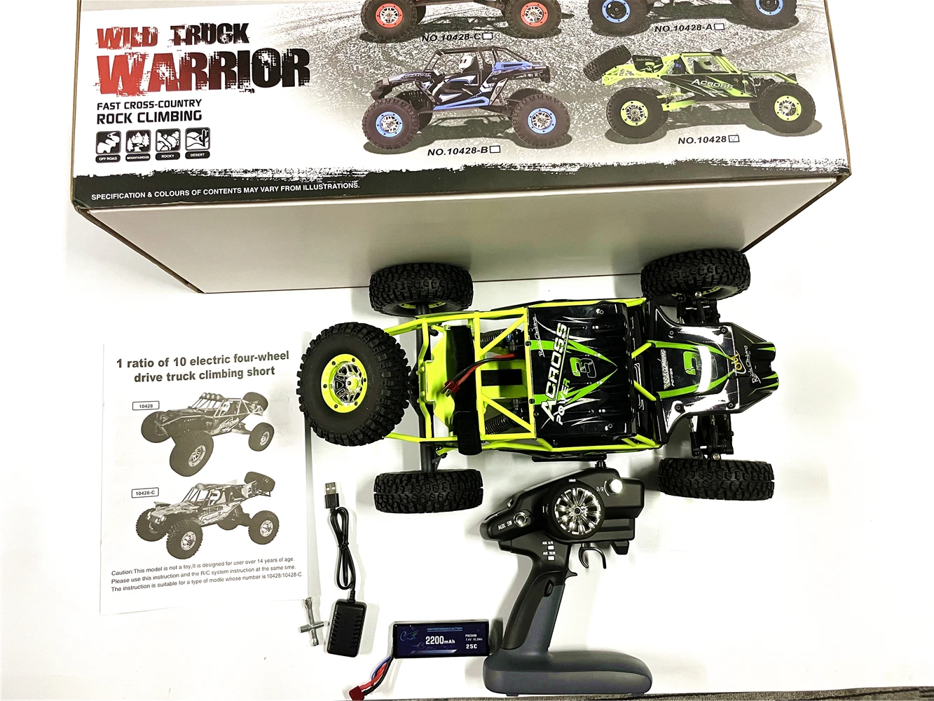 Children\'s Toy Hot WLtoys 10428 RC Car 45CM 2.4G 1:10 Scale Double Speed Remote Radio Control Electric Wild Track Warrior