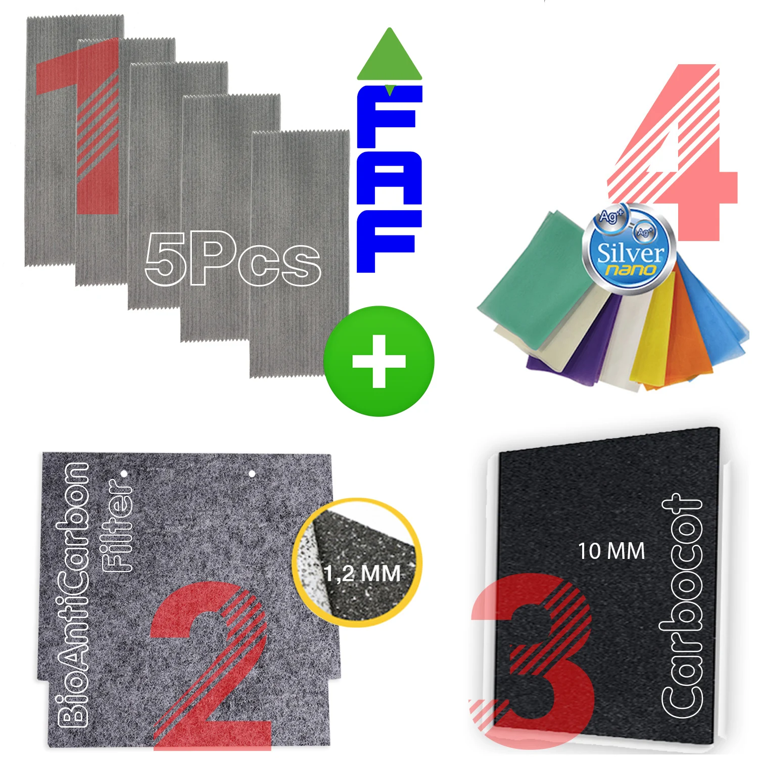5ชิ้น/Fit สำหรับ Daikin KAC972A4กรอง MC707VM MCA75E2-W เครื่องกรองอากาศ + 10MM Active Carbon Filter + ป้องกัน + 2ป้องกันฝุ่น