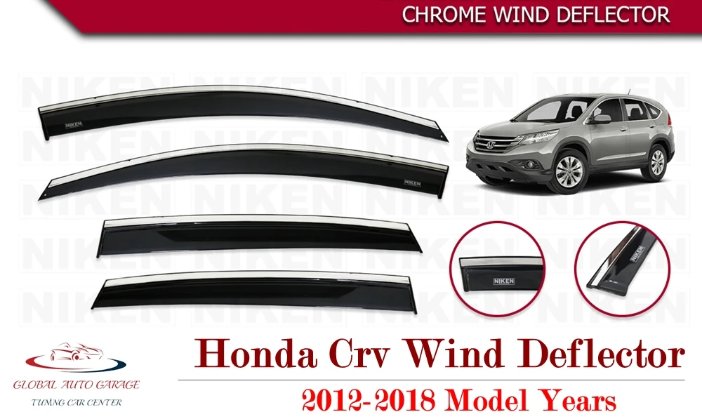 For HONDA CRV Chrome Rain Wind Deflector 2012 2013 2015 2015 2016 2017 2018 Sunshade Curtains Car Windshield Auto Accessory