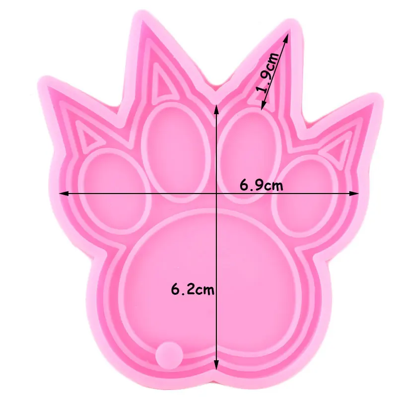 Super Shiny Defense Dog Paw Shape Silicone Resin Molds Craft Keychain Epoxy Molds DIY Jewelry Making Pendant Necklace Moulds