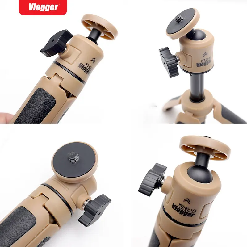 Vloger-ミニポータブル伸縮式三脚,自撮り棒,ボールヘッド付き,アクションカメラ用電話
