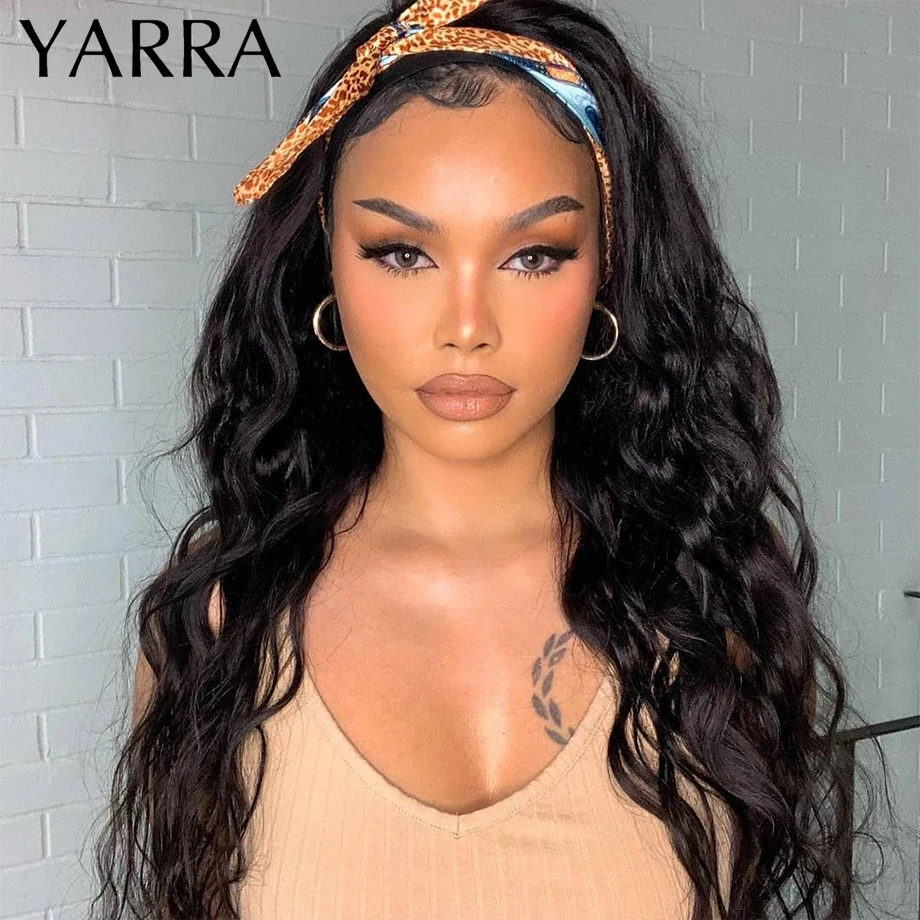 Brazilian Body Wave Headband Wig Human Hair Remy Bone Straight Headband Scarf Wigs for Black Women Full Machine Made YARRA Hair