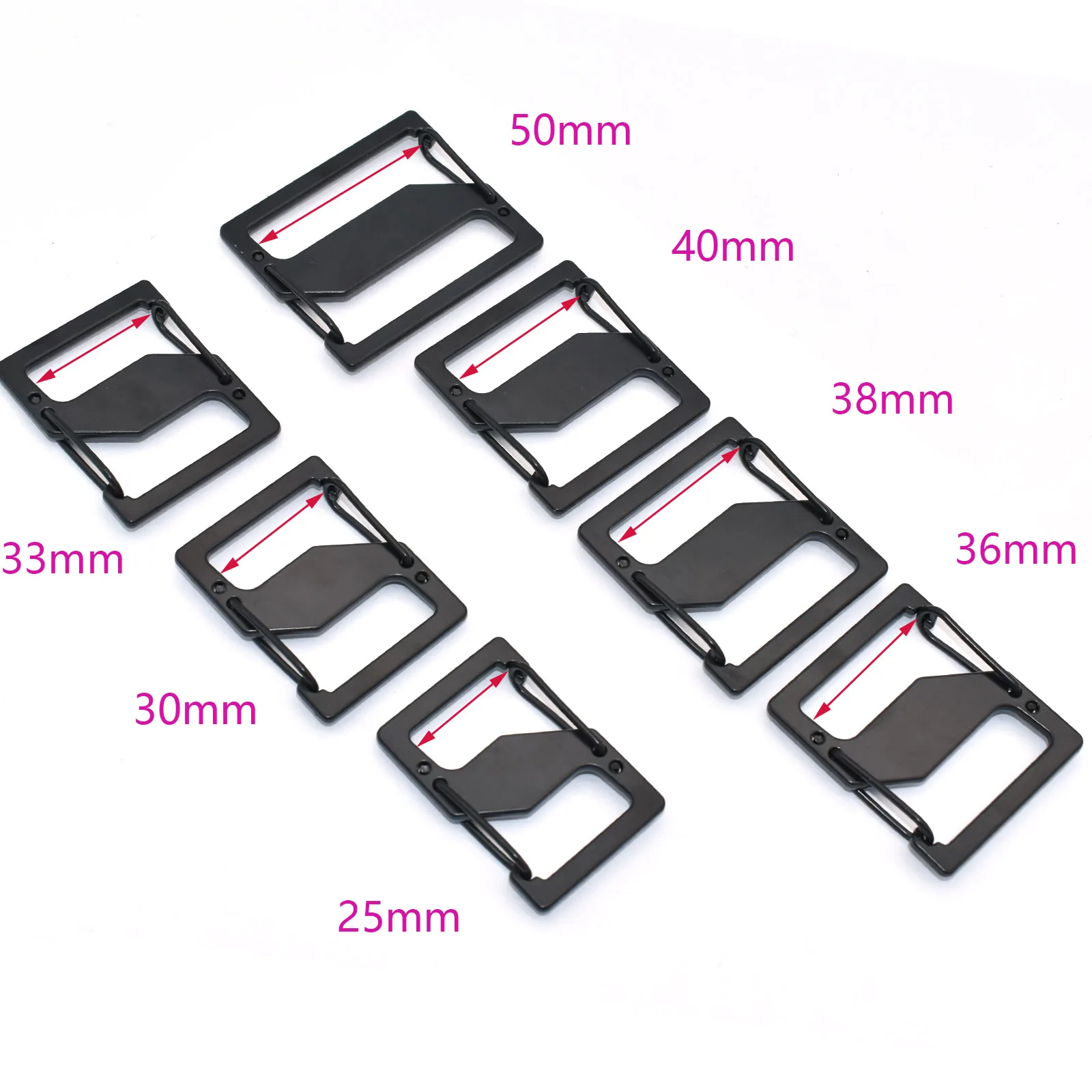 Adjustable Slide Metal Belt Buckle - Various Size Nylon Webbing Slider Suspenders Making for Leather Bag Handbag Accessories