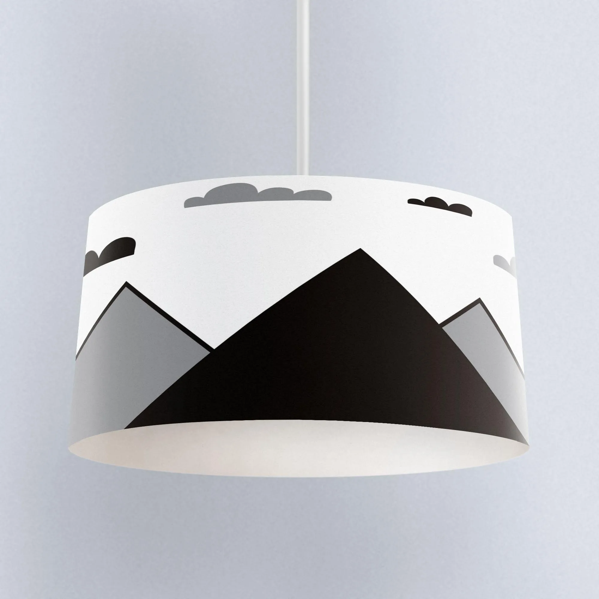 

Else Black Gray Mountains Clouds Scandinavian Print Fabric Kids Chandelier Lamp Drum Lampshade Floor Ceiling Pendant Light Shade