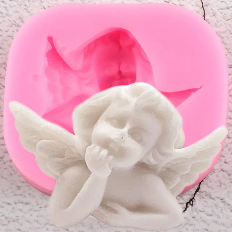 

Angel Silicone Mold Baby Party Fondant Cake Decorating Tools Cupcake Topper Molds Chocolate Gumpaste Moulds Candy Clay Mould