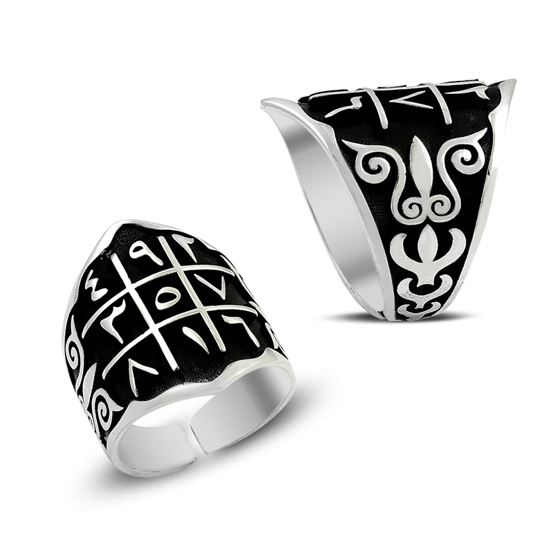 925 Silver Arabic Number Printed Cultural Rings