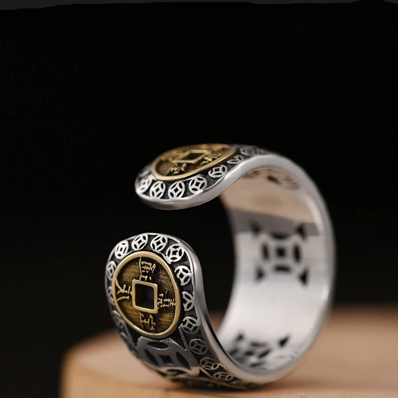 Vintage Pixiu Ring Chinesischer Feng Shui Unisex Amulett Verstellbarer Ring Für Männer Frauen Bringen Reichtum Viel Glück Schmuck Geschenk – Detail 22