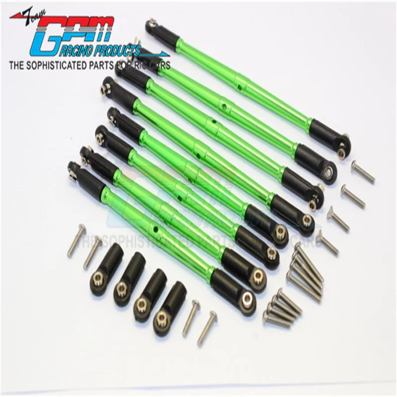 GPM ALUMINIUM ANTI-CLOCKWISE THREAD STEERING TIE ROD - 8PCS SET FOR TRAXXAS 1/10 E-REVO/SUMMIT/REVO/REVO 3.3 Upgrade