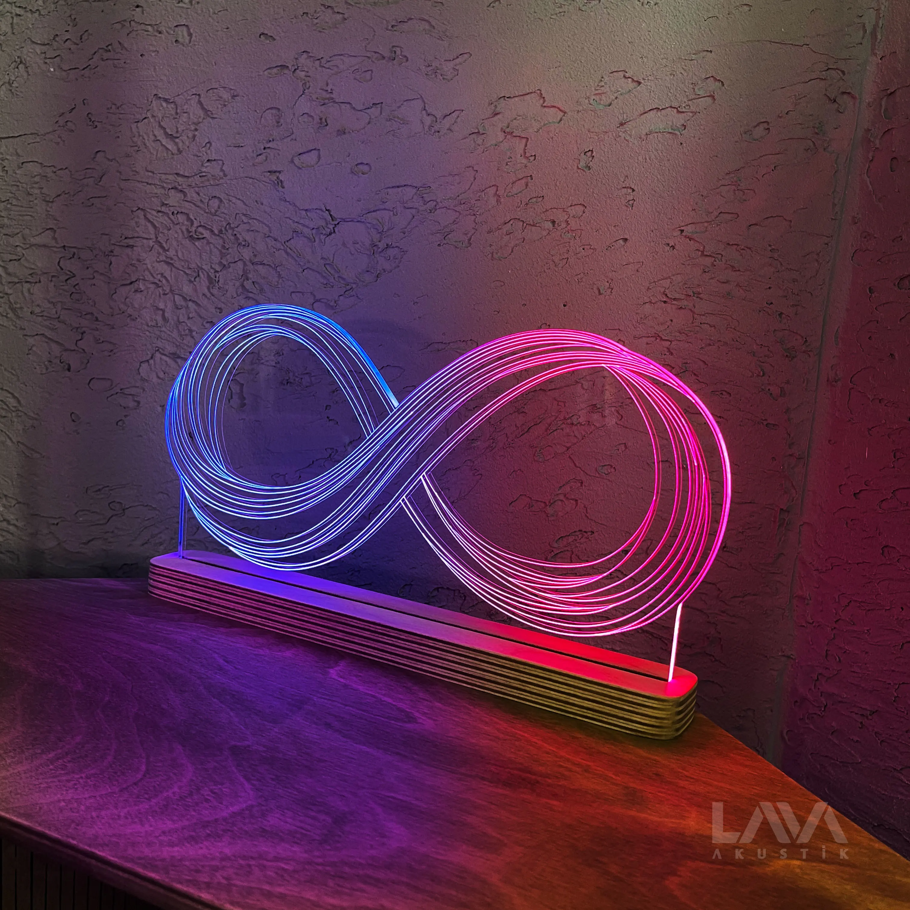 Infinity Loop Infinity Forever Sign RGB LED Light USB Lámpara remota a todo Color de animación Color noche efecto arcoíris