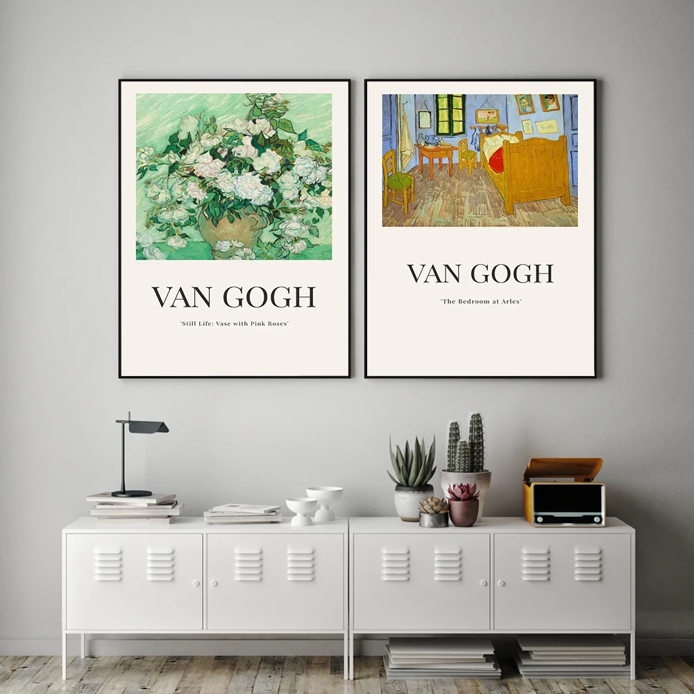 Van Gogh Art Exhibition Poster Bedroom Canvas Oil Painting Nature Scenery With Flowers Wall Picture Retro Still Life Prints Deco