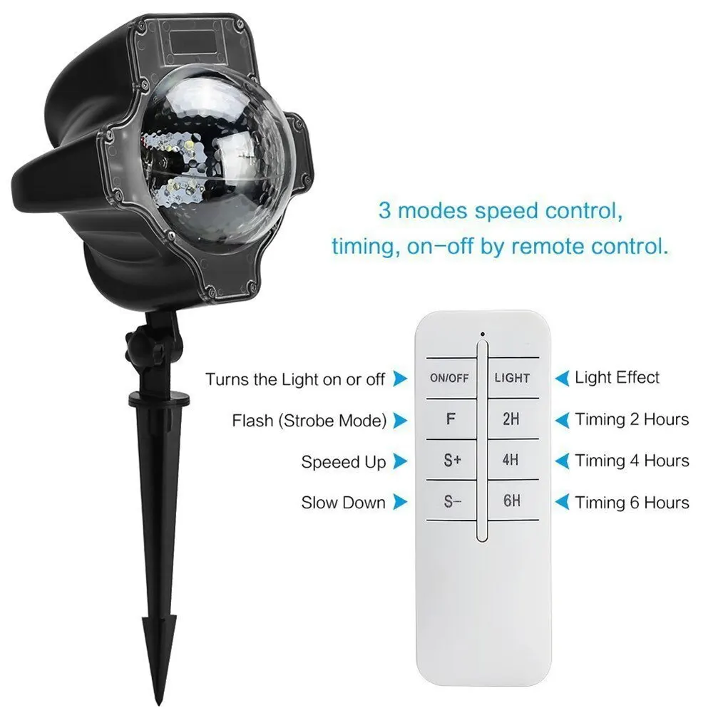 Multi Function Rotating Falling Snow Projector for Xmas Moving Points Landscape Lights for Home Yard Garden Wedding Show Club