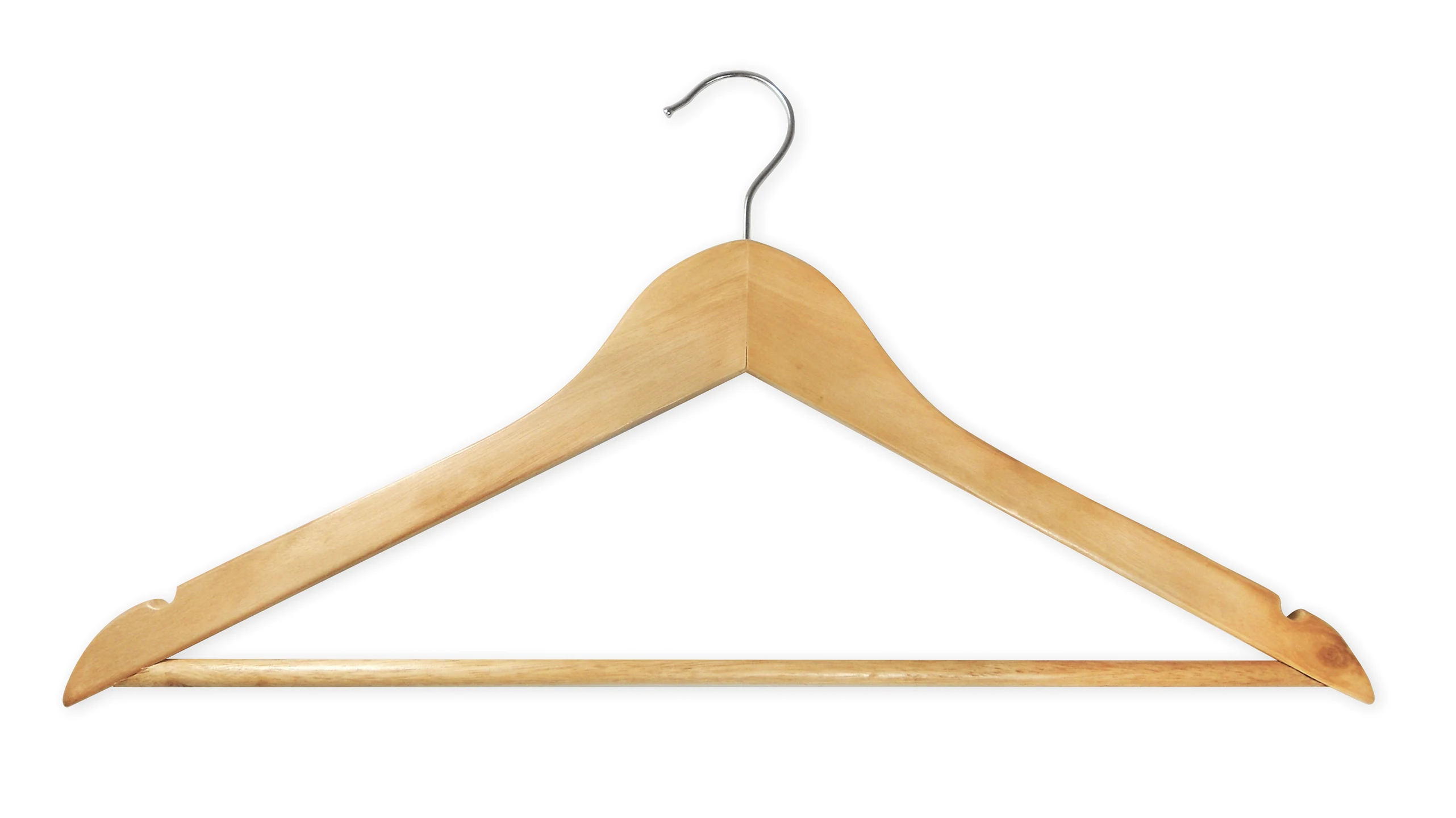 JOCCA SET of 32 wooden clothes hangers. High quality solid hooks for shirts. Anti-slip hanger pants. IDEAL for suits, coats or dresses. Organizes