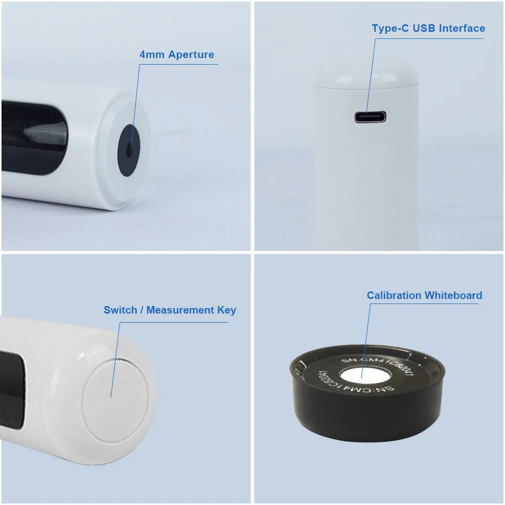 Portable whiteness meter,Measuring range 0-200,Measuring R457 whiteness,Support connection app,Used in powder, paper, textile