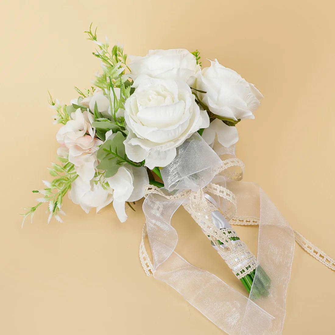 Fleurs de pivoine artificielles en soie, Bouquet de mariée blanc violet, décoration de Table de salle de fête à domicile, fausse fleur rose