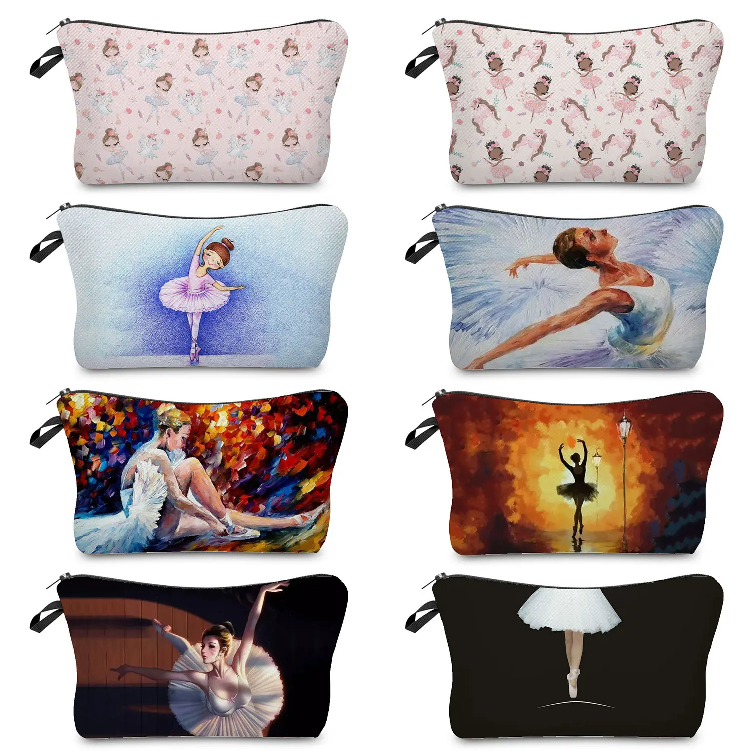 

Women Fashion Makeup Bags Cute Ballet Dancer Girl Print Cosmetic Bag Teenage Girls Cosmetic Case Female Toiletries Organizer