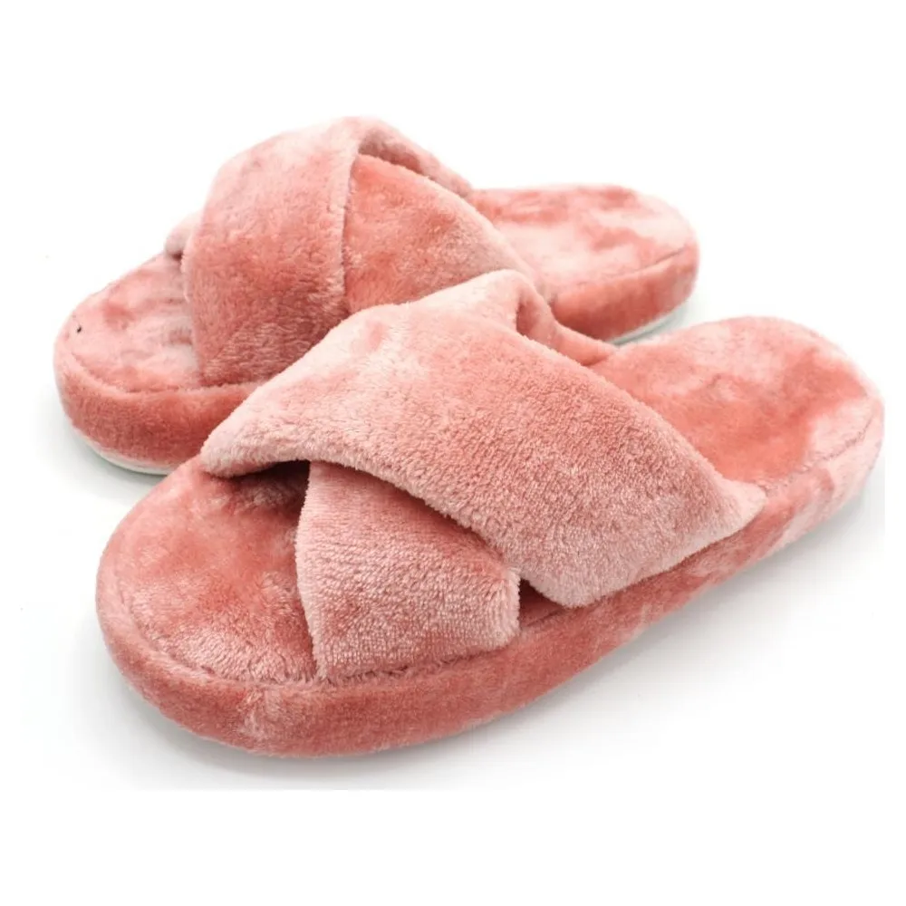 Women's House Slippers Plush Faux Fur Slippers 2021 New Fashion Season Modern Warm Shoes Female Slip on Flats Slides Comfortable