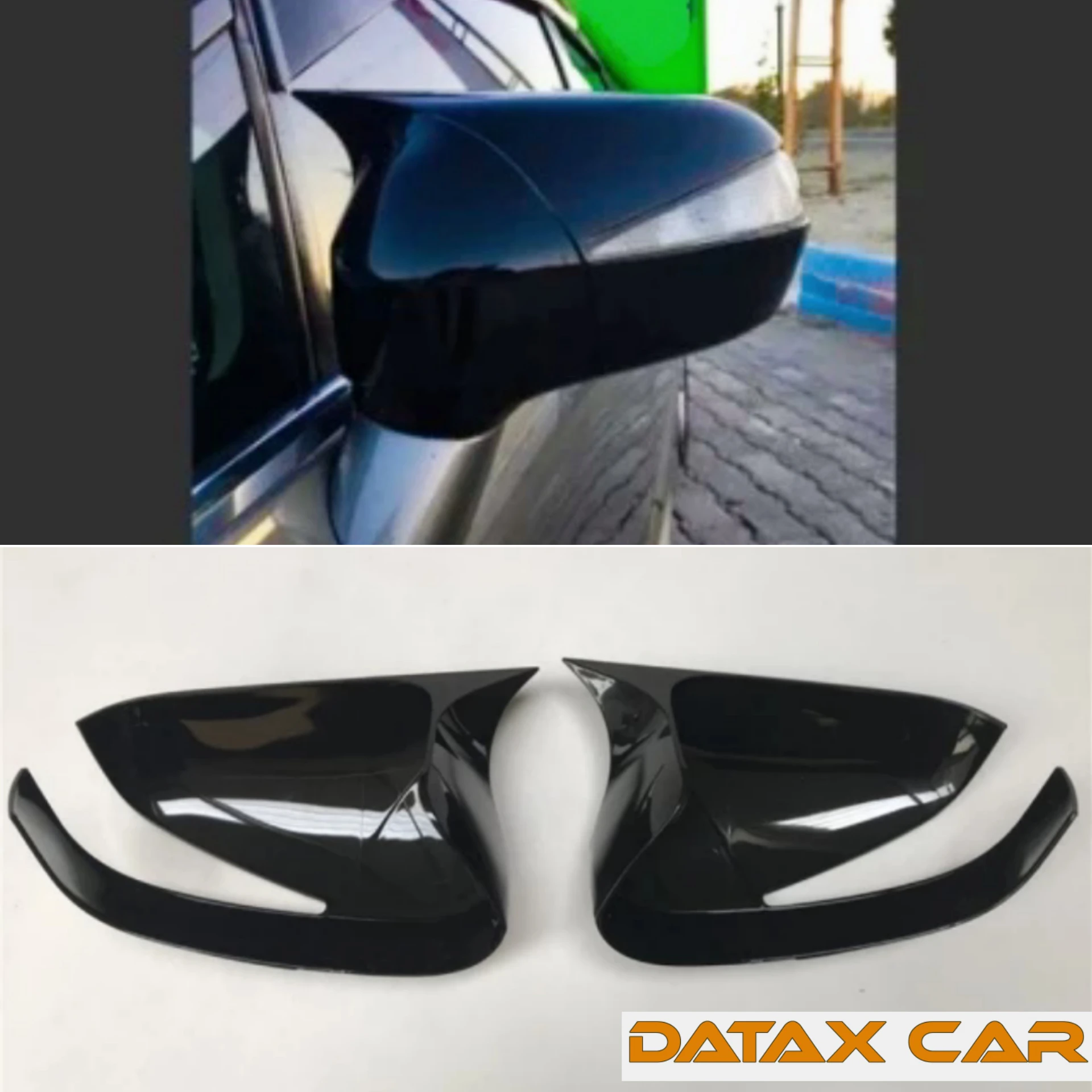 Bat Style Mirror Cover For Honda Civic FD6 8th Gen M4 2006 2012 Rearview Mirror Cover 2 Pieces Cover Glossy Black Car Shields