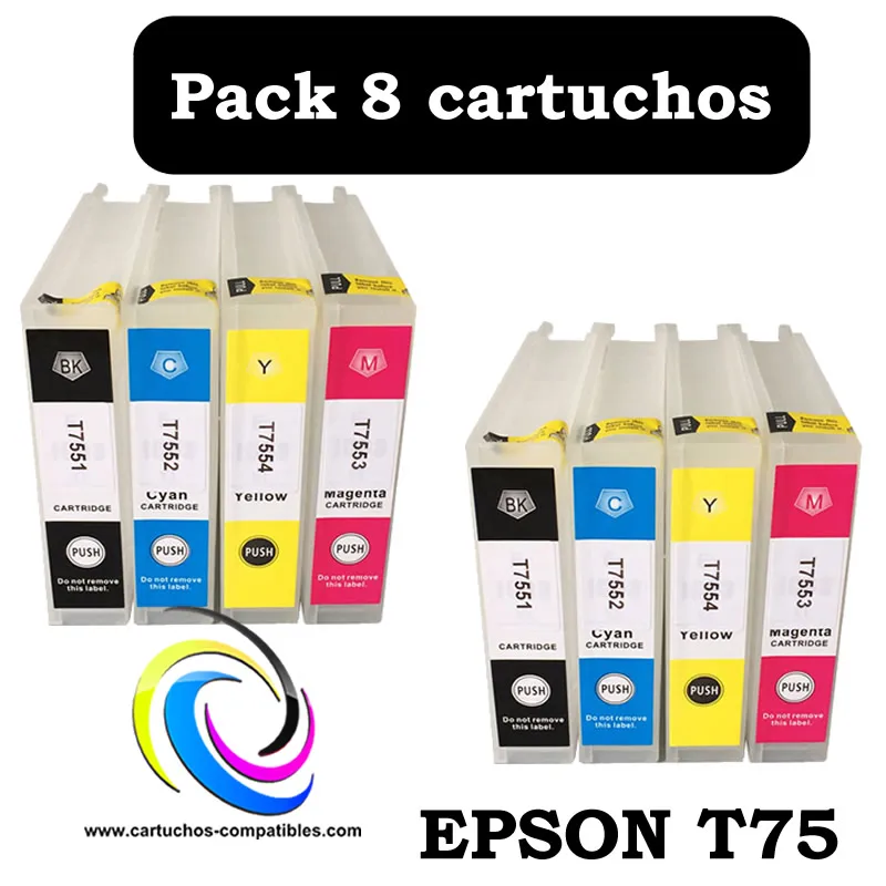 Compatible for Epson T75 Pack or WF8010 WF8090 WF8510 WF8590 WF-8010 WF-8090 WF-8510 WF-8590 T7561 T7562 T7563 T7564