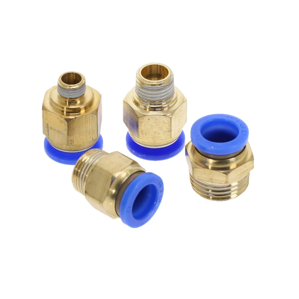 10PCS PC12 Pneumatic Fittings PC12 Mm Male Thread 1/8 1/4 3/8 1/2 01 02 03 04 To Tube Push Air Tube Straight Connection