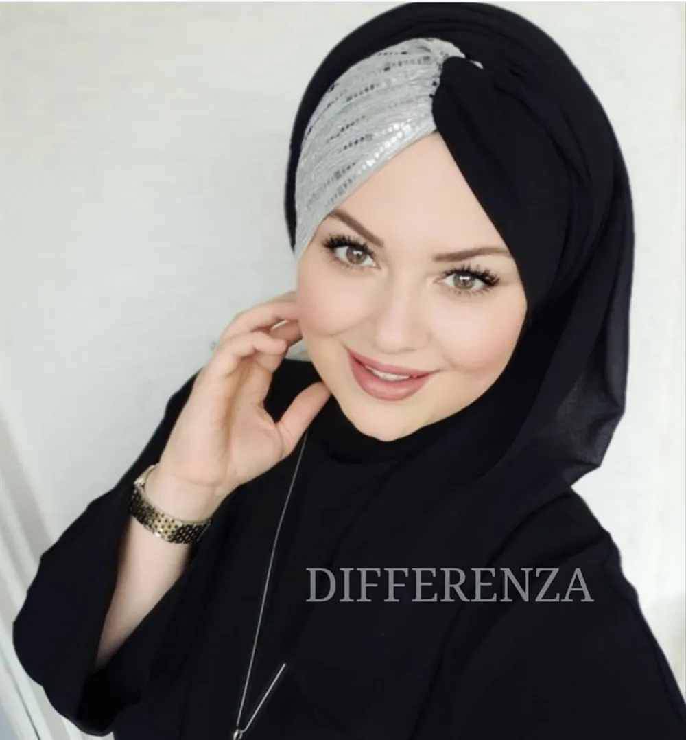 Turbante Hijab para mujer, pañuelo de cabeza femenino, nudo de gasa, ropa musulmana, accesorio de ropa islámica, Abaya de Dubai, وشح