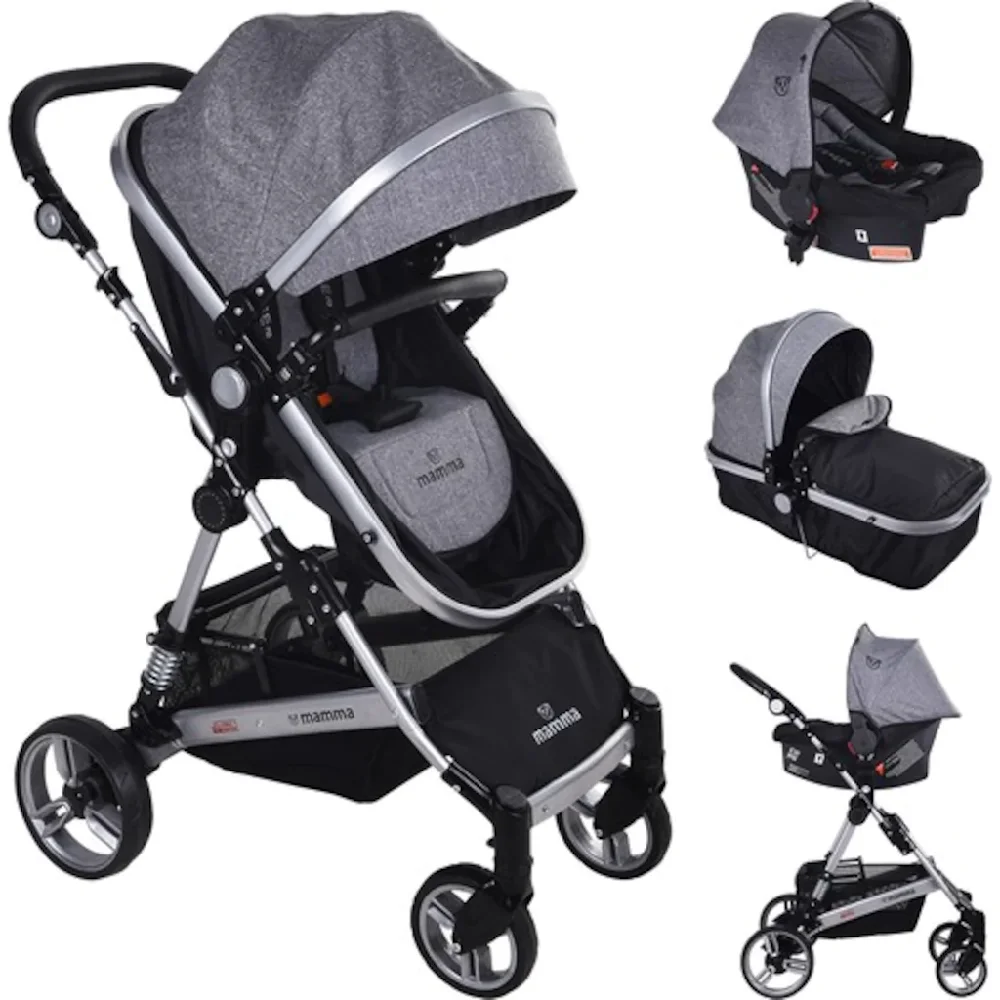 

Luxury Baby Arabası 3 in 1 Portable Travel Baby Stroller Folding Cars Aluminum Frame New Born Baby for High Pey