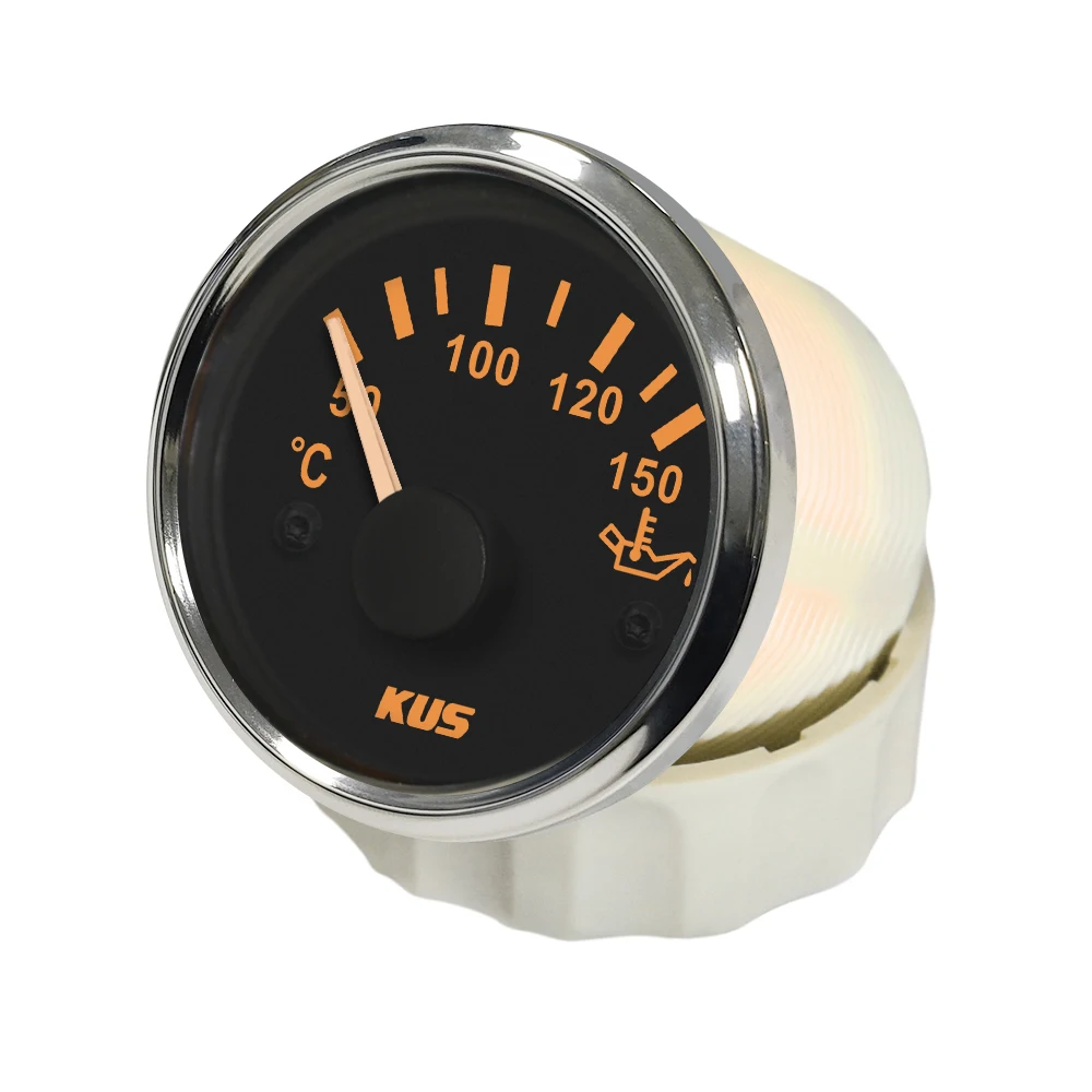 

KUS 52mm Oil Temp Temperature Gauge Meter Indicator 50-150℃ Signal with Red Yellow Backlight for Car Motorcycle Boat Yacht 9-32V