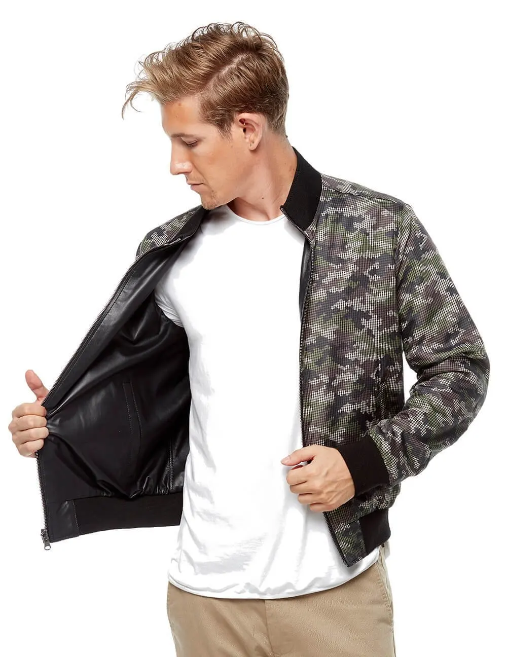 Cappotti in pelle nera mimetica Double face Orjinal Lambskin autunno inverno 2022 Biker Slim Large Size VintageTürkiye