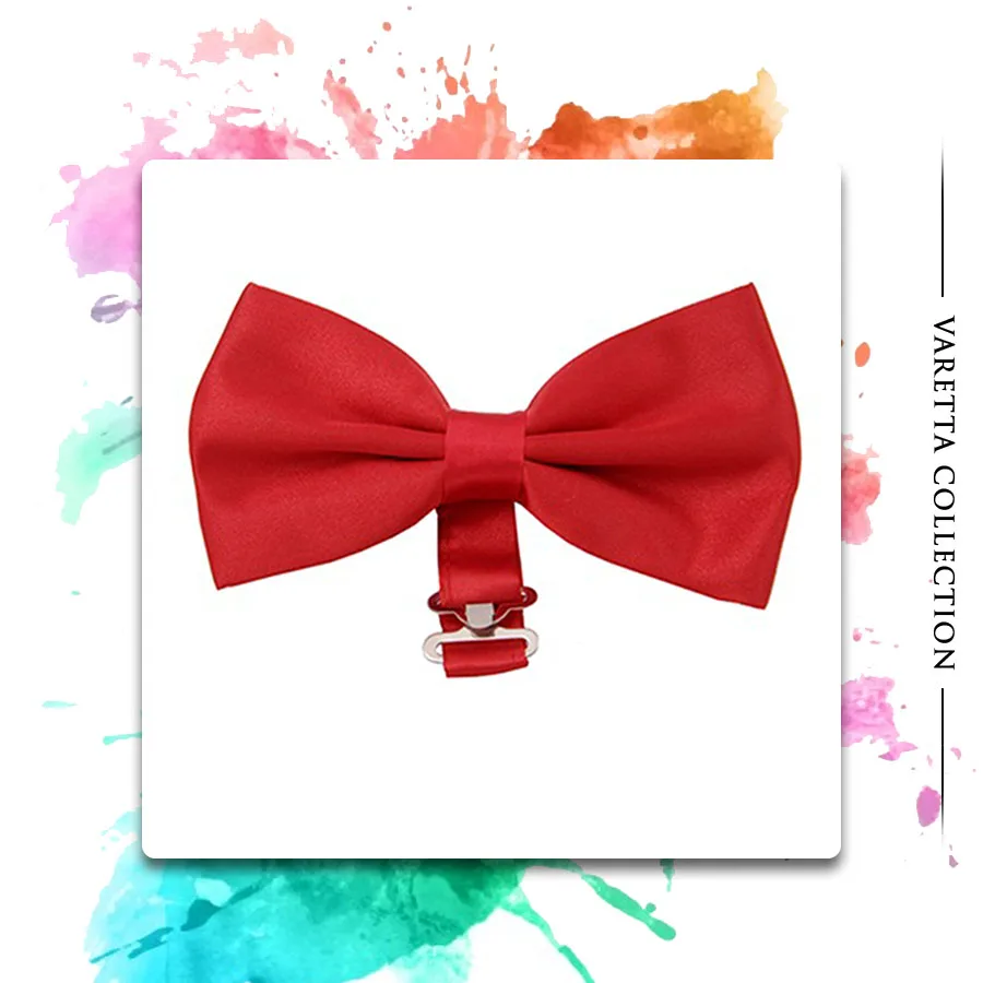 Varetta Male Bow Tie Satin Shiny Fabric Men Bow Tie Colorful Bow Tie Patterned Bow Tie Patterned Red Bow Tie Red Color Bow Tie Men's Bow Tie 2020 New Fashion Man Bow Tie men's accessory Man Accessory